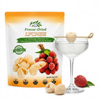 CHAVI freeze-dried lychee fruit 2 oz pouch with fresh and whole crispy lychees