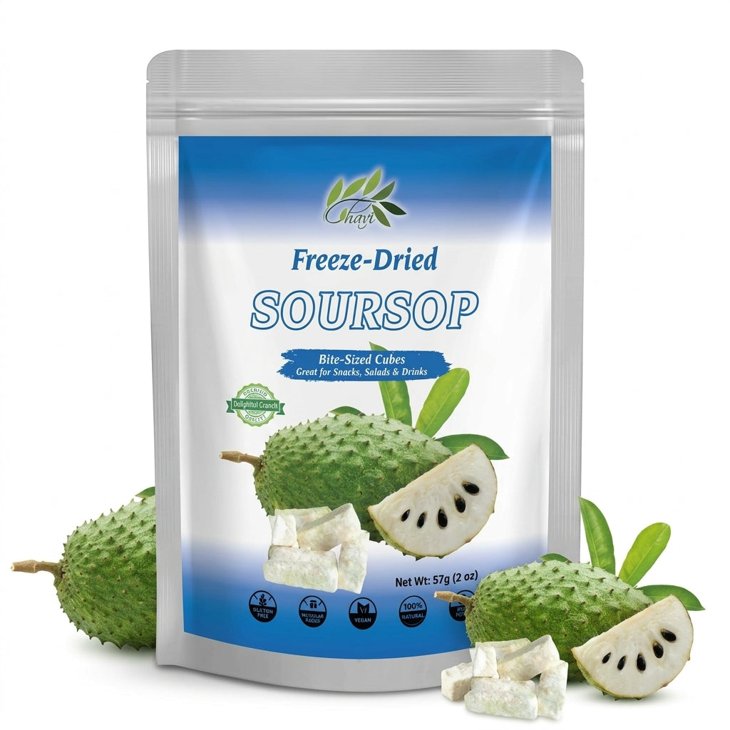 CHAVI freeze-dried soursop fruit 2 oz pouch front packaging