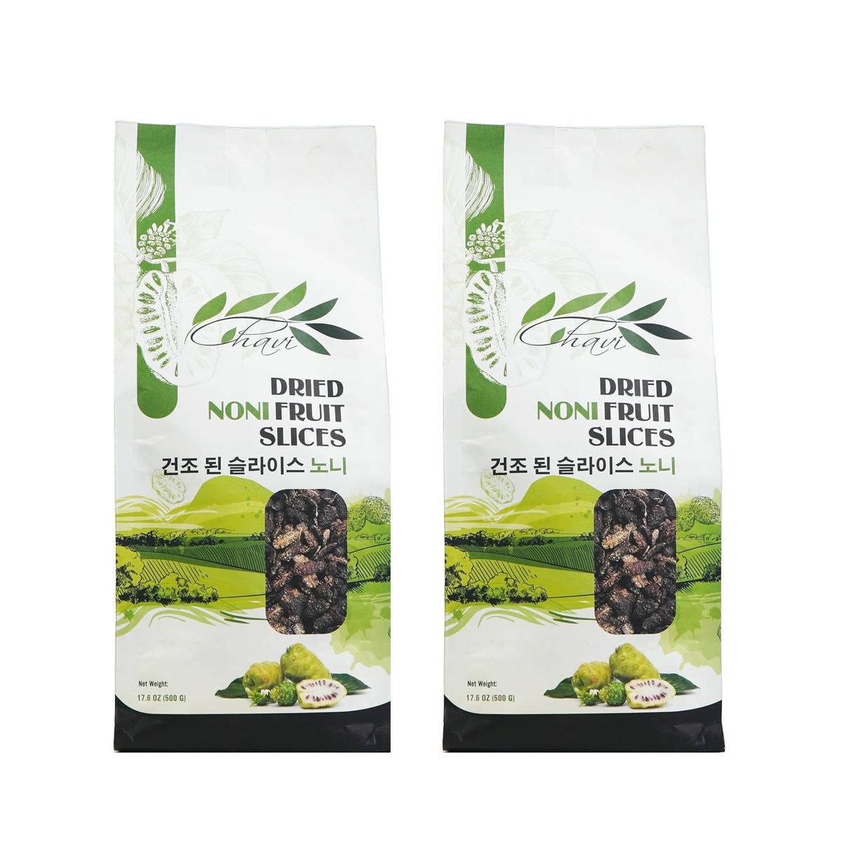 CHAVI dried noni fruit slices 1kg value pack (two 500g pouches)