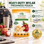 Protective anti-crumble resealable mylar pouch locking in lychee crispiness