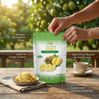 Aroma-controlled multi-layer resealable pouch lock preserving crispy freeze-dried durian