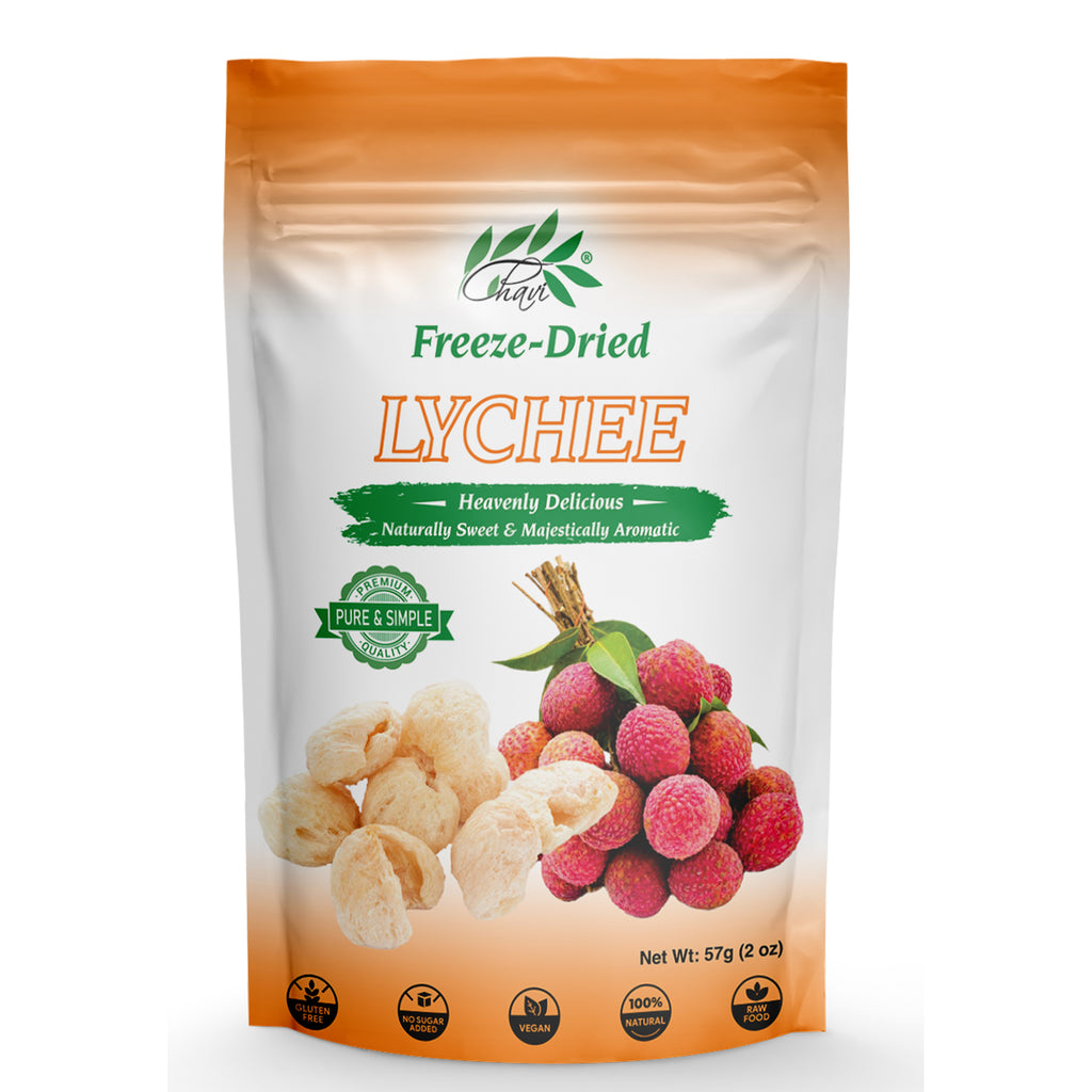 CHAVI Freeze-Dried Lychee - 2 Oz - Healthy 1 Ingredient Superfood Supersnacks - No Added Sugars or Preservatives - Non-GMO, Vegan, Gluten-Free…