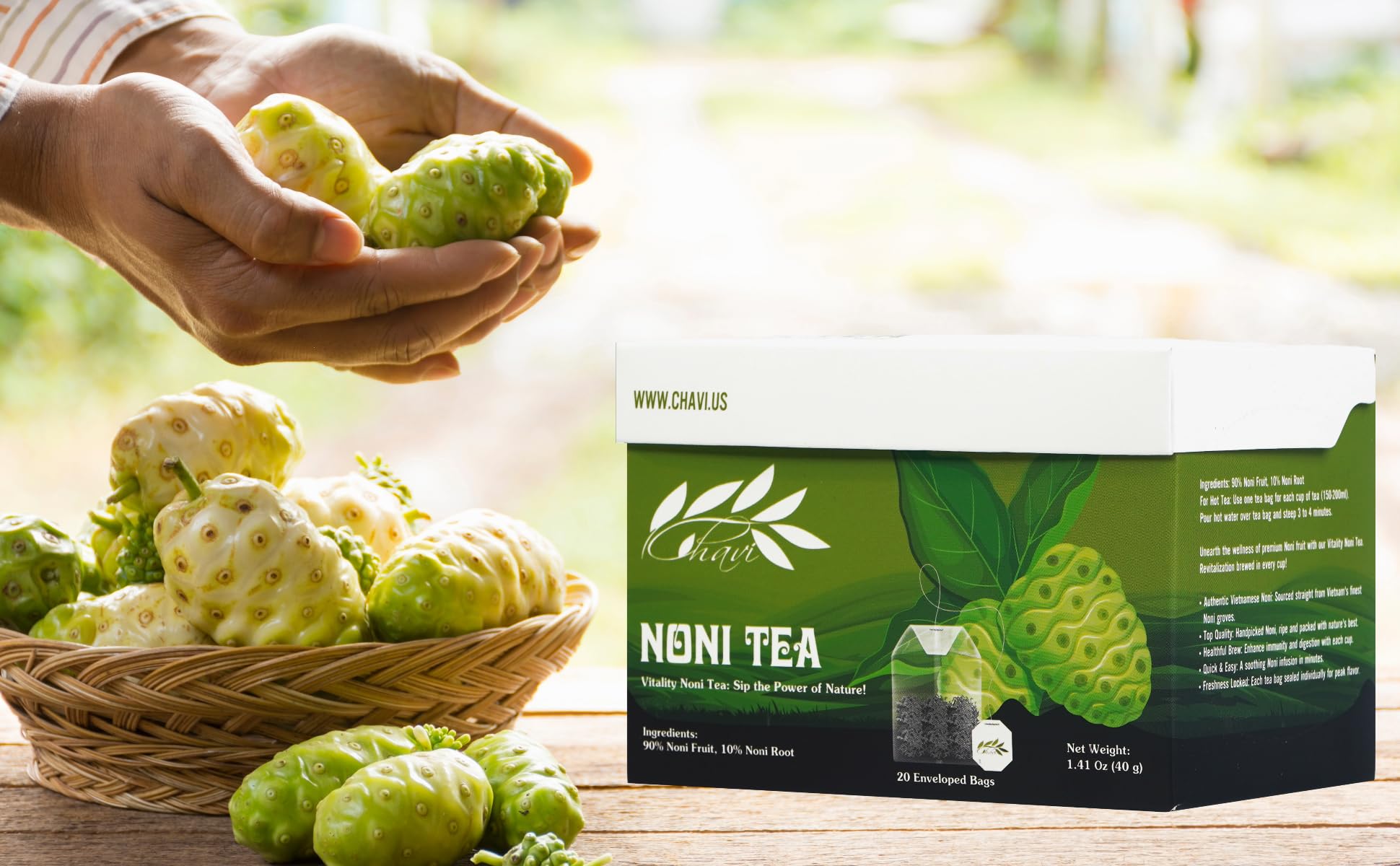 CHAVI Noni Tea | 20 Tea Bags per Box