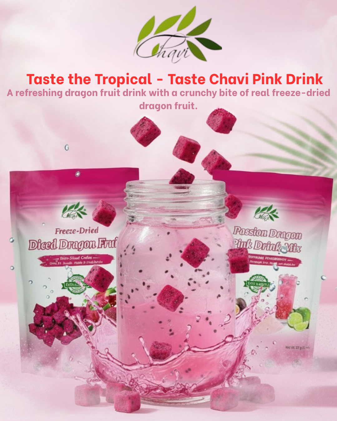 🌸 CHAVI Pink Drink &amp; Crunch Bundle