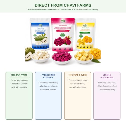 Direct trade from sustainable Vietnamese orchards: 100% pure fruit, vegan and gluten-free