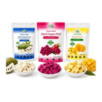 CHAVI freeze-dried tropical fruit variety pack of 3 pouches with crispy soursop, dragon fruit and mango