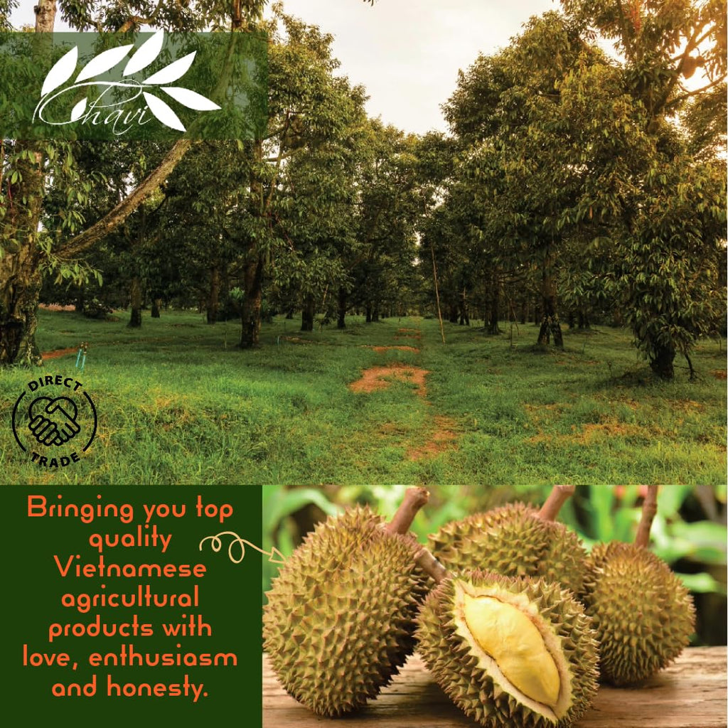 CHAVI Freeze-Dried Durian (King of Fruits) - 2 Oz - Healthy 1 Ingredient Superfood - Family Supersnacks - No Added Sugars or Preservatives - Non-GMO, Vegan, Gluten-Free…