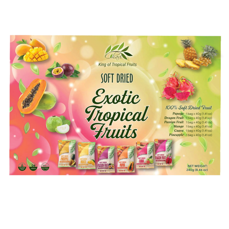 CHAVI soft-dried exotic tropical fruits 12-pack gift box assortment