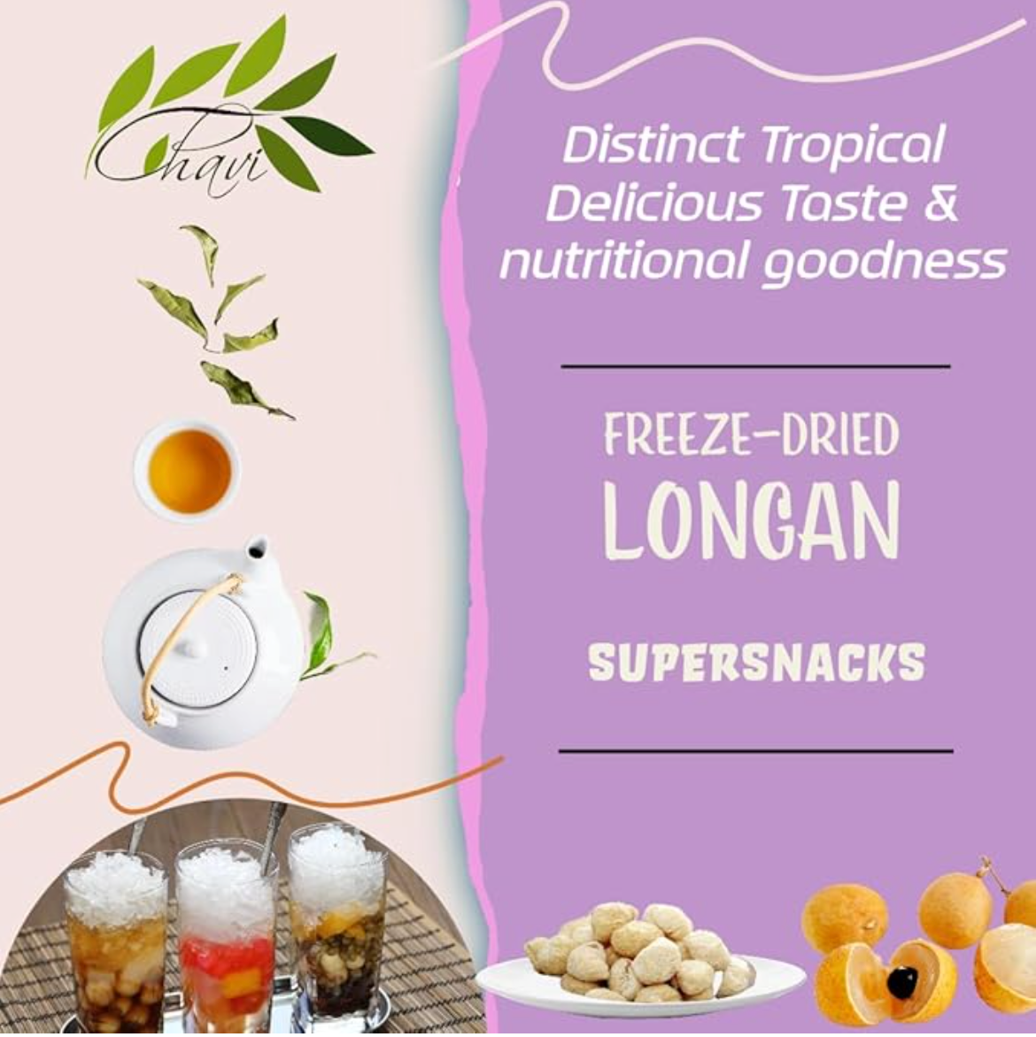 CHAVI Freeze-Dried Longan - 2 Oz - Healthy 1 Ingredient Superfood Supersnacks - No Added Sugars or Preservatives - Non-GMO, Vegan, Gluten-Free…