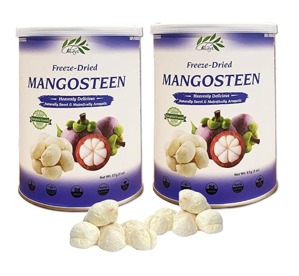 CHAVI Freeze-Dried Mangosteen - Pack of 2 x 2 oz - Healthy 1 Ingredient Superfood - No Added Sugars or Preservatives - Non-GMO, Vegan, Gluten-Free | Long Shelf Life | 2 Cans