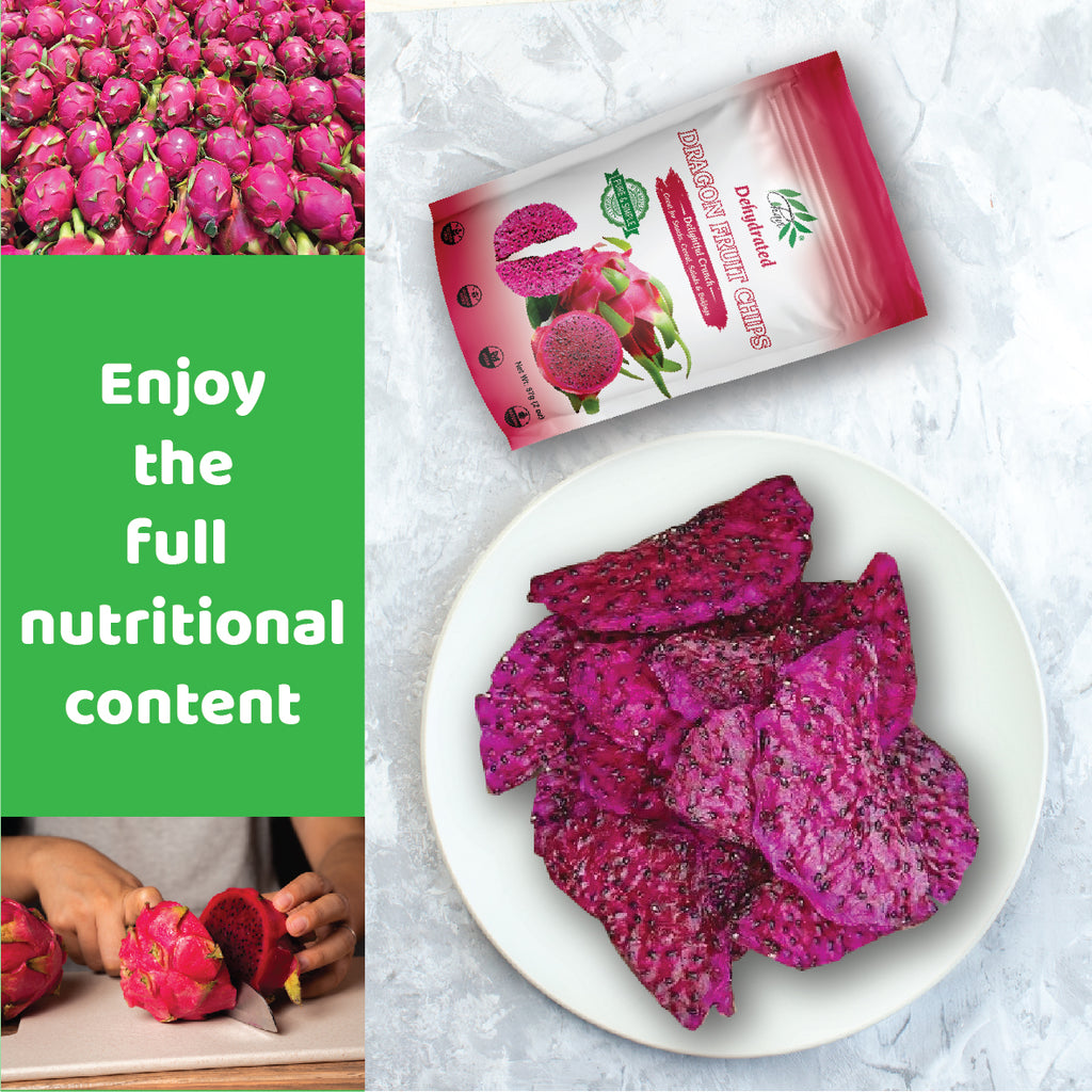CHAVI Dragon Fruit Chips - Pack of 6 x 2 Oz - Healthy 1 Ingredient Superfood Snack - No Added Sugars or Preservatives - Non-GMO, Vegan, Gluten-Free (Pack of 6)