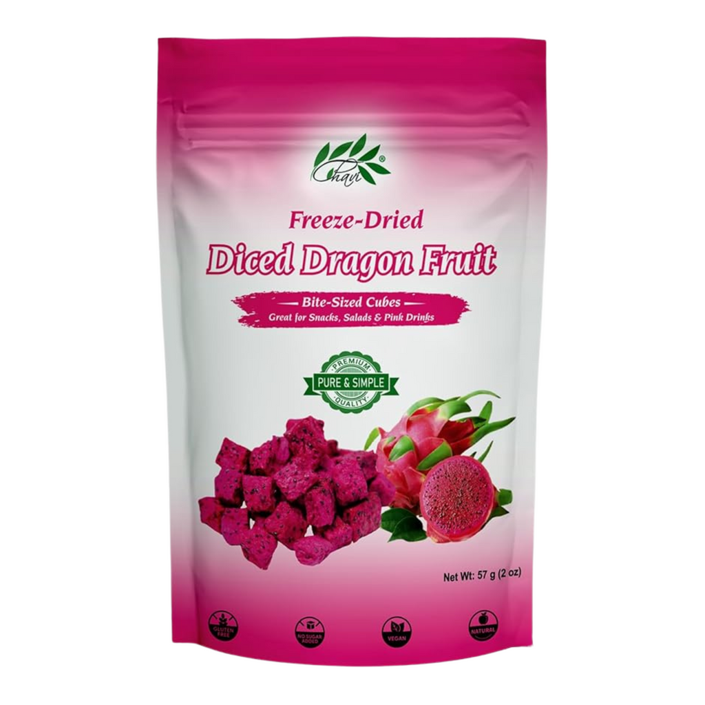 Crunchy freeze-dried dragon fruit pieces – natural tropical snack