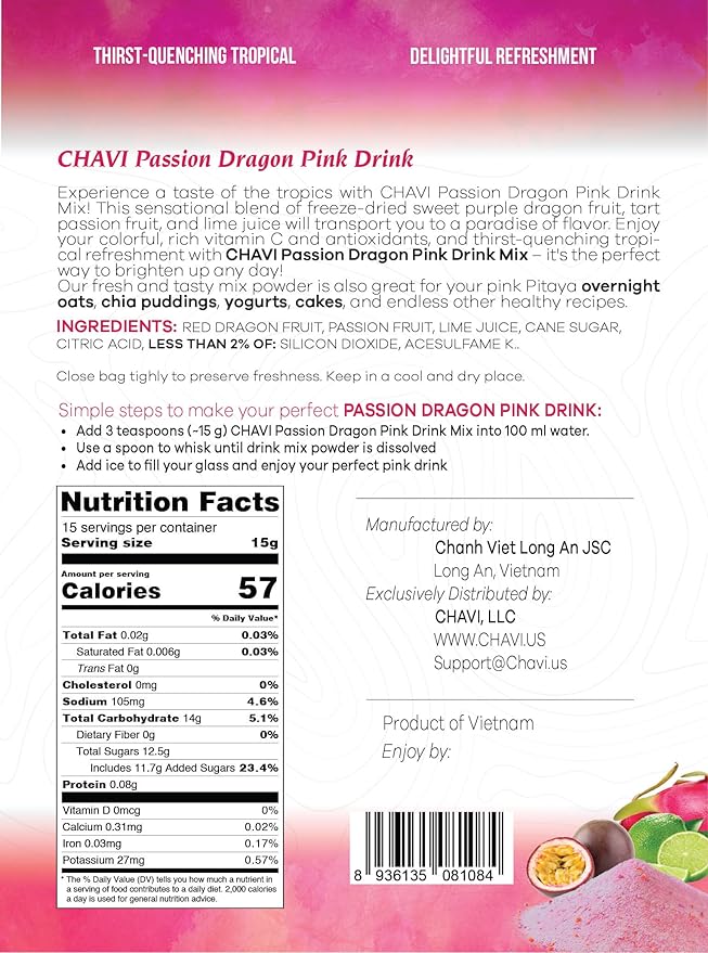 CHAVI Passion Dragonfruit Drink Mix